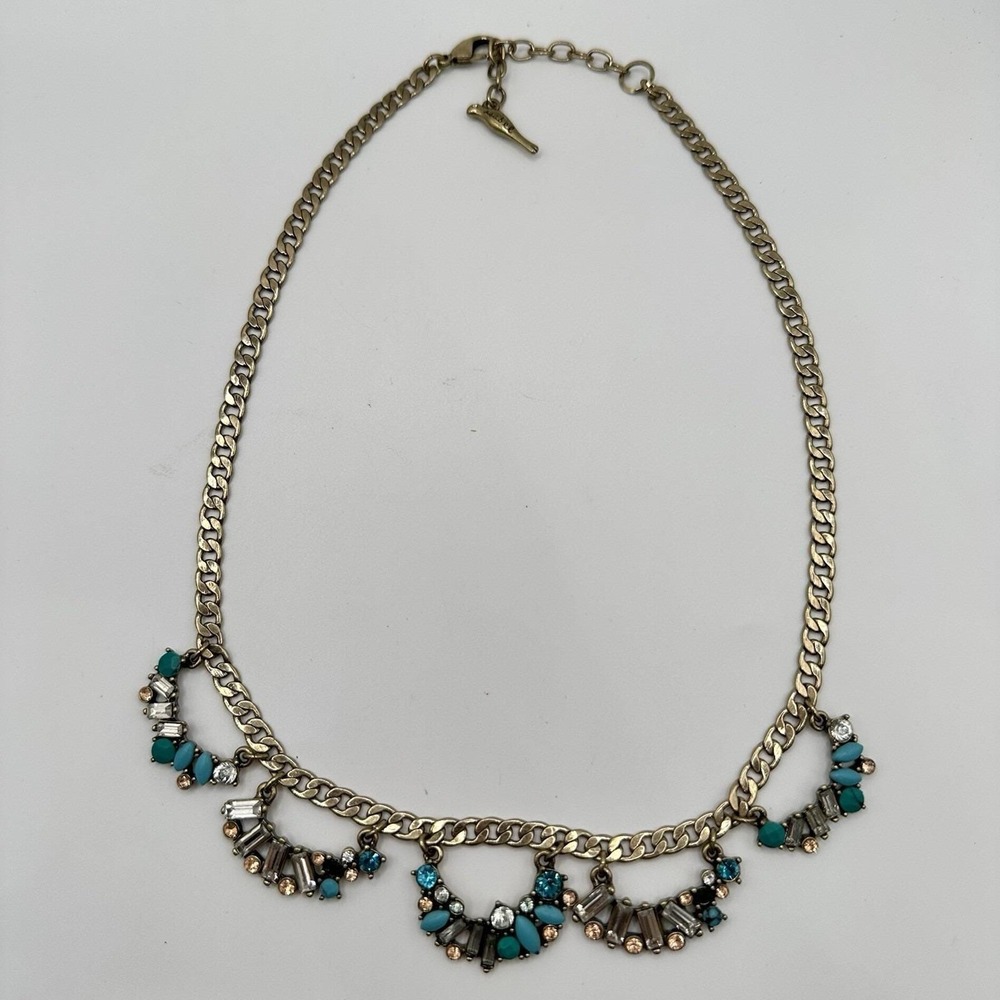 Chloe + Isabel Blue Turquoise Baguette Statement Collar Bib  Necklace